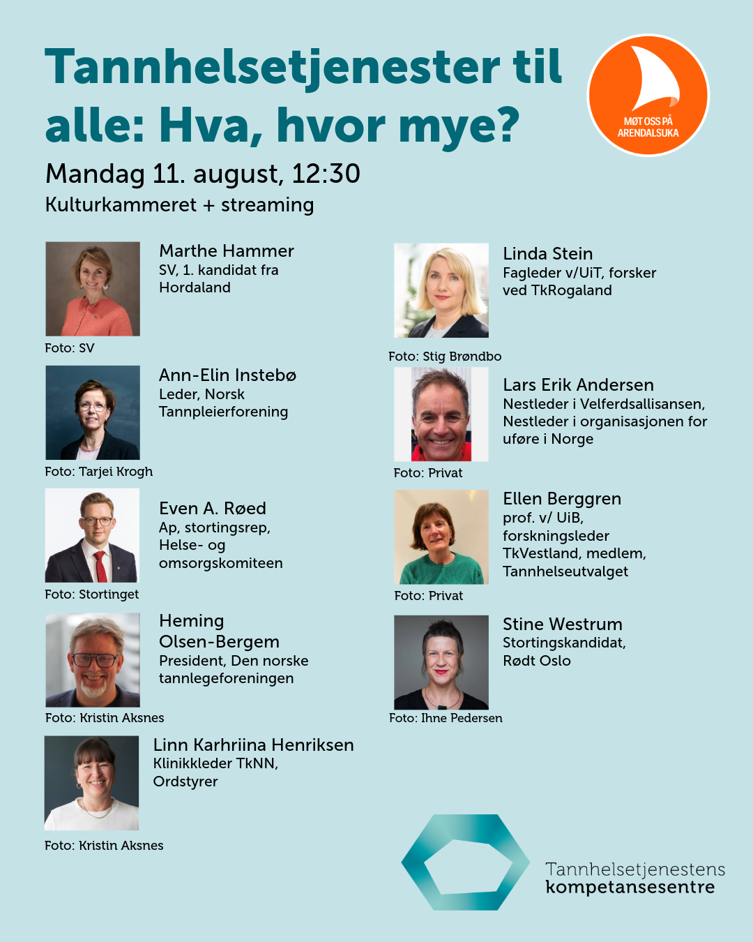 Deltakere til debatt 11 august